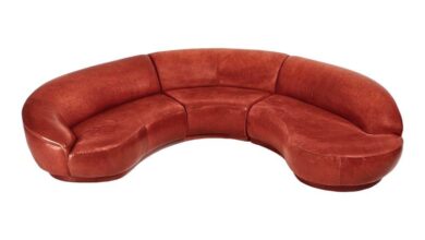 Red Leather Sectional Sofa