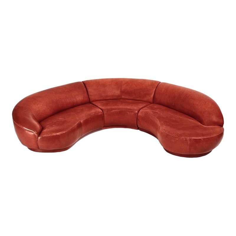 Red Leather Sectional Sofa