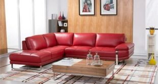 Red Leather Sectional Sofa