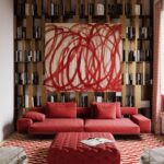 Red Leather Sectional Sofa