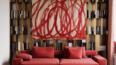 Red Leather Sectional Sofa