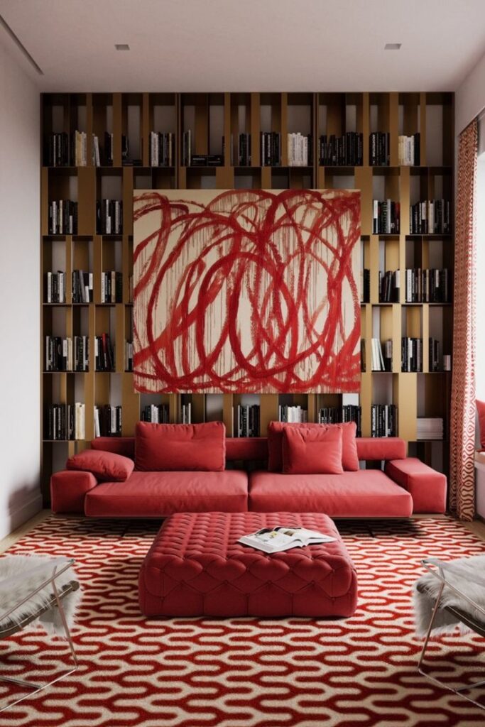 Red Leather Sectional Sofa