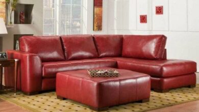 Red Leather Sectional Sofa