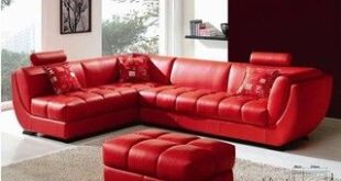 Red Leather Sectional Sofa