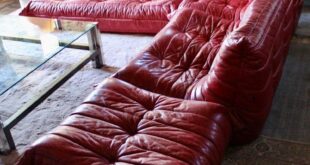 Red Leather Sofa