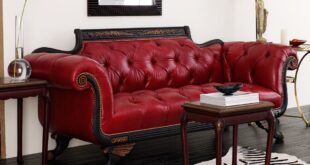 Red Leather Sofa