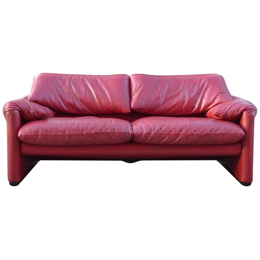 Red Leather Sofa