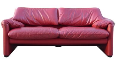 Red Leather Sofa