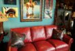 Red Leather Sofa