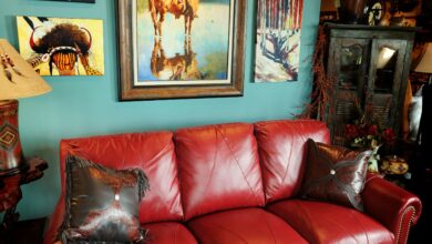 Red Leather Sofa