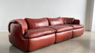 Red Leather Sofa