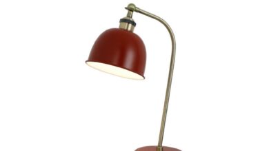 Red bedside lamps