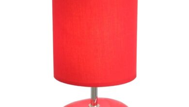 Red bedside lamps