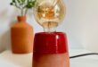 Red bedside lamps