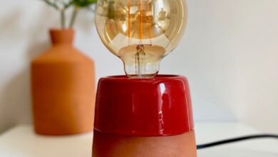 Red bedside lamps