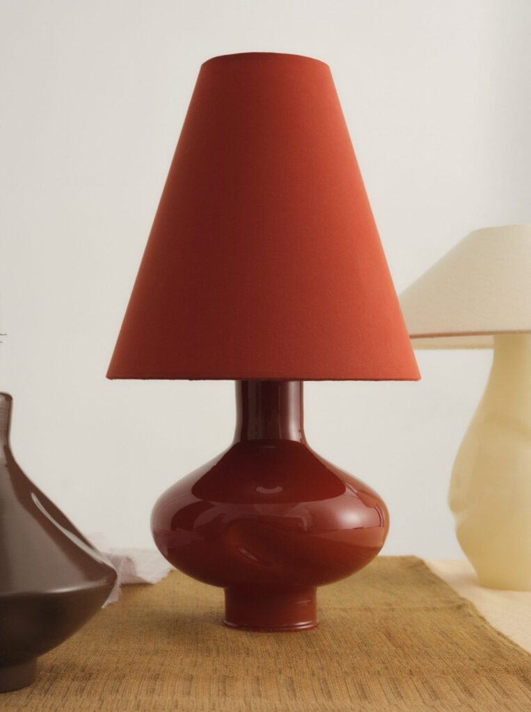 Red bedside lamps