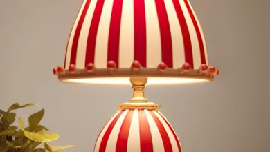 Red table lamp