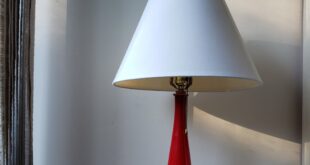 Red table lamp