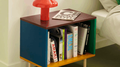 Red table lamp