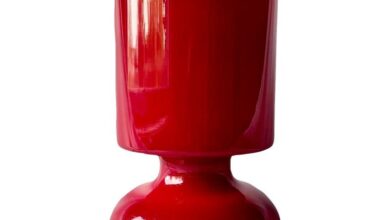 Red table lamp