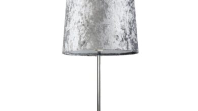 Silver shade lamp shade