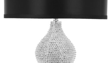 Silver shade lamp shade