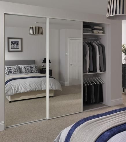 Sliding door wardrobes with mirror Modern and Stylish Wardrobe Designs Featuring Mirrored Sliding Doors