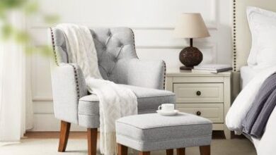 Small Chair With Ottoman
