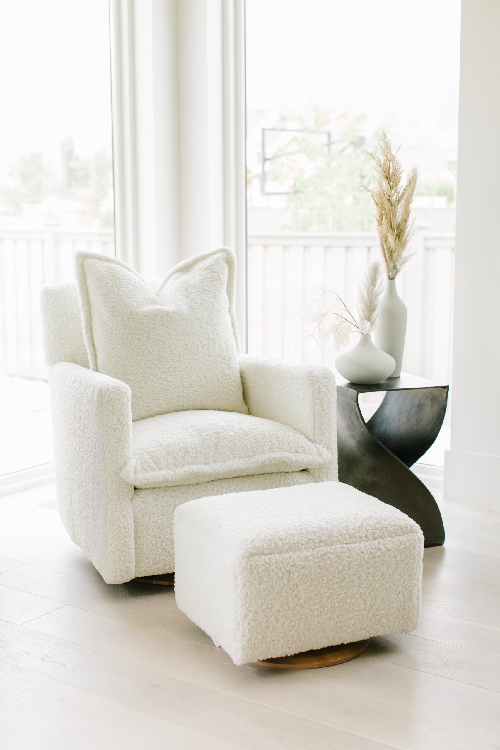 Small Chair With Ottoman Perfect Duo: Compact Chair Ottoman Ideal for Small Spaces