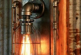 Steampunk wall lamp