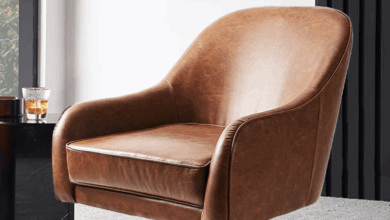 Swivel Leather Armchair