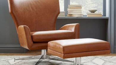 Swivel Leather Armchair