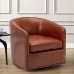 Swivel Leather Armchair