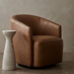 Swivel Leather Armchair