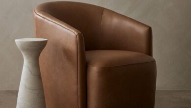 Swivel Leather Armchair