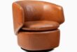 Swivel Leather Armchair