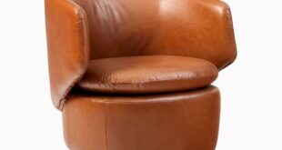 Swivel Leather Armchair