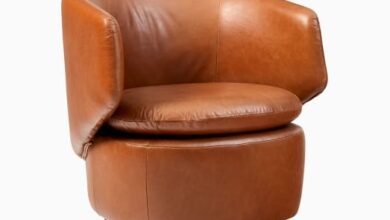Swivel Leather Armchair