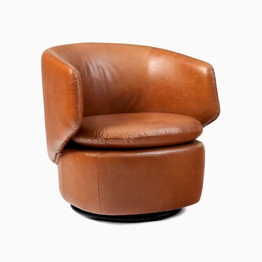 Swivel Leather Armchair