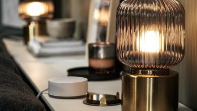 Table lamps in glass