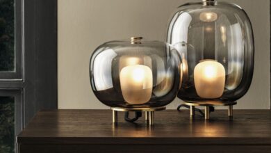 Table lamps in glass