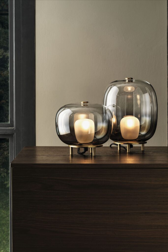 Table lamps in glass