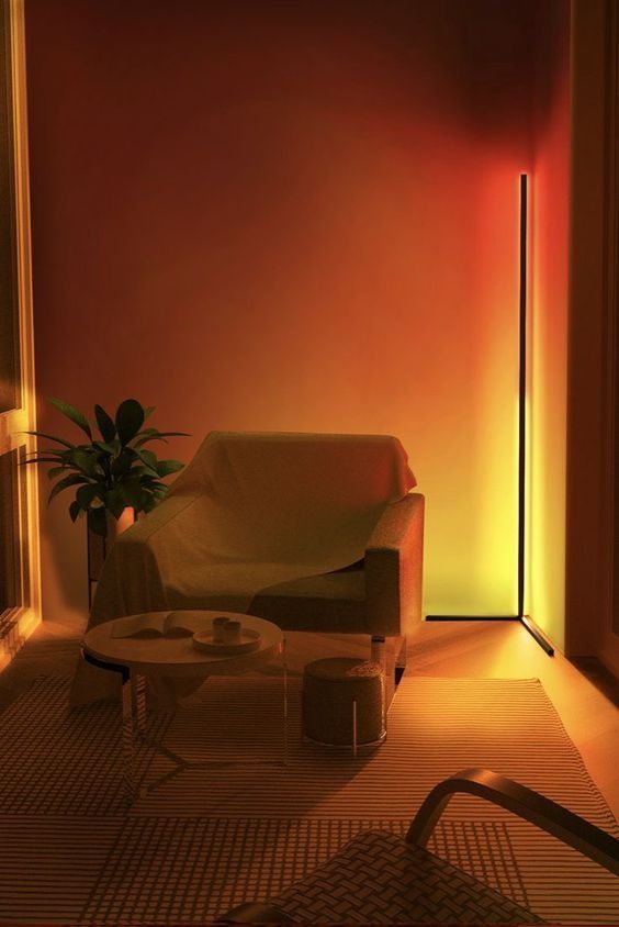 The corner floor lamp transforms a room