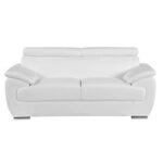 White Leather Loveseat