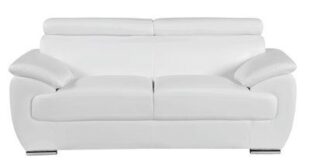 White Leather Loveseat