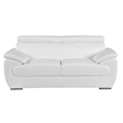 White Leather Loveseat