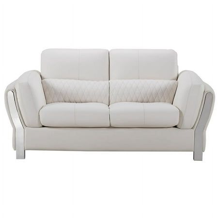 White Leather Loveseat Elegant and Luxurious Leather Loveseat for Your Modern Living Room