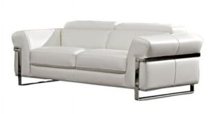 White Leather Loveseat