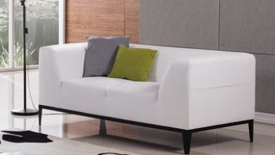 White Leather Loveseat