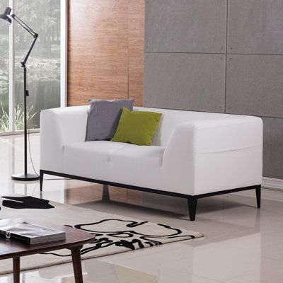 White Leather Loveseat